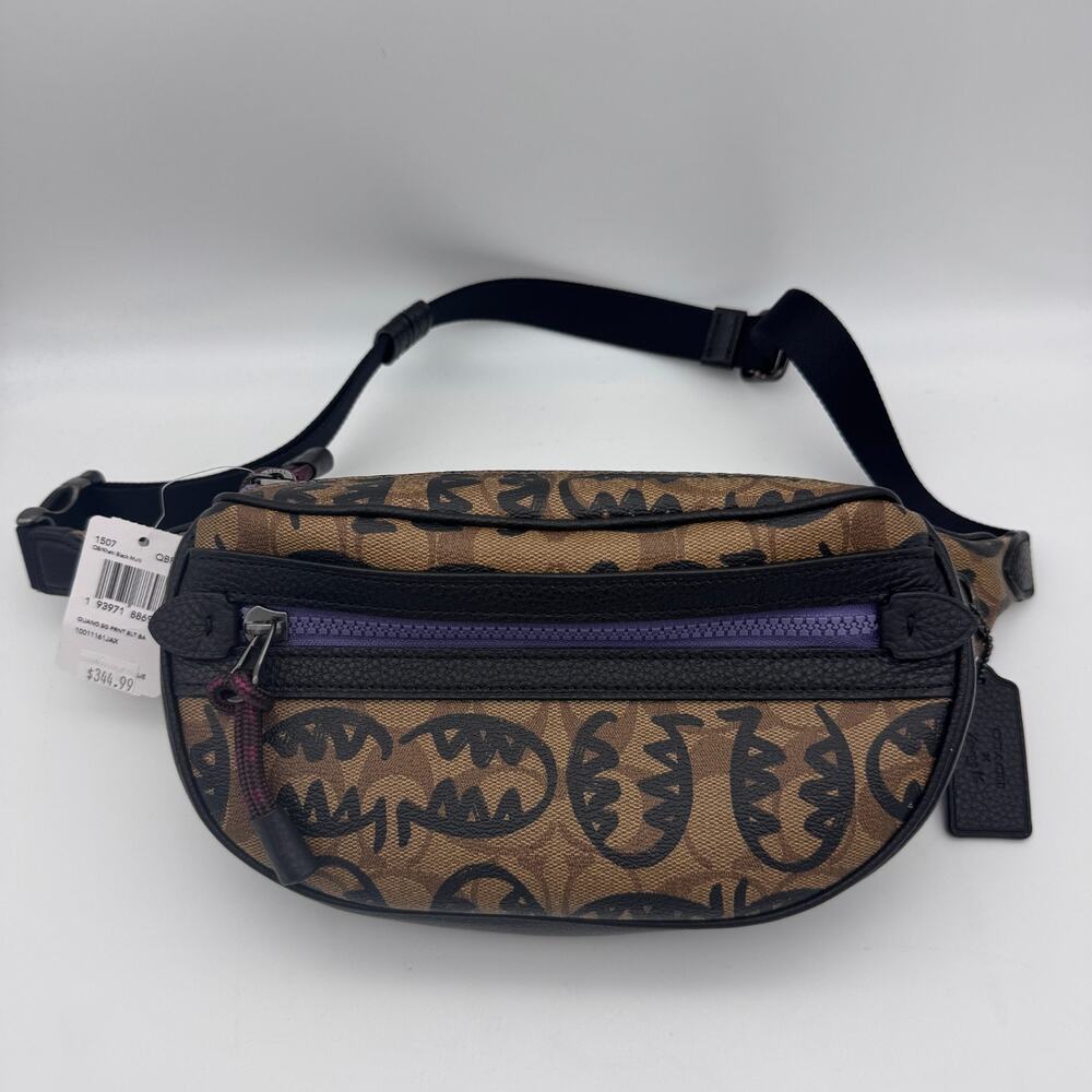 Coach Guang Yu Vale Belt Bag Leather Crossbody Fanny Pack Adjustable Womens NEW